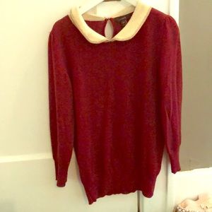 J. Crew XS Peter Pan collar maroon sweater.